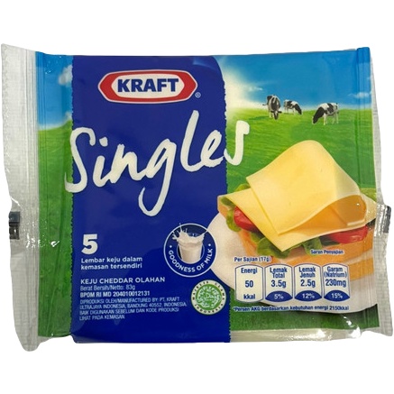 

[5slice] Kraft Singles 83gr Lembar Keju Kemasan Tersendiri