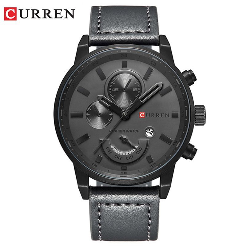 CURREN 8217 Jam Tangan Pria Analog Tali Kulit Chronograph Tidak Aktif WATCHKITE WKOS