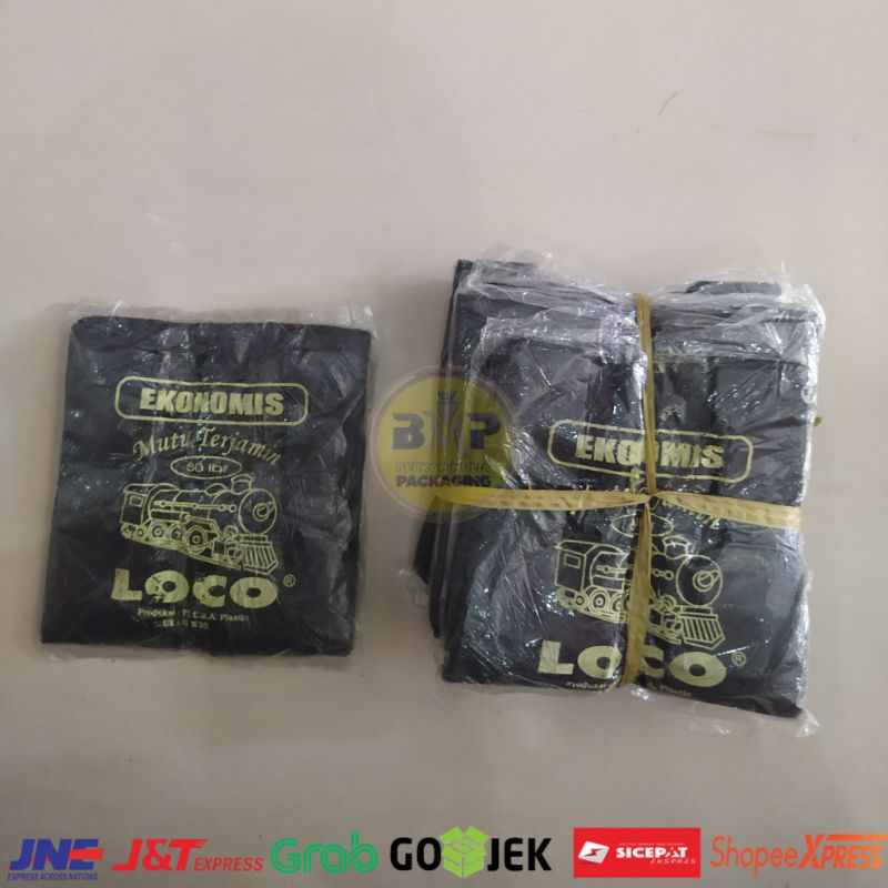 Kantong Plastik Kresek Loco Ekonomis 15x30 Hitam / Kresek Hitam Loco Ekonomis 15x30