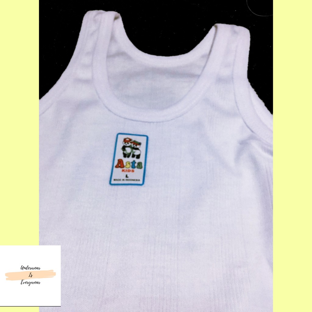 4 Pcs Kaos Dalam Asta - Singlet Anak Laki Laki - Warna Putih - Salur