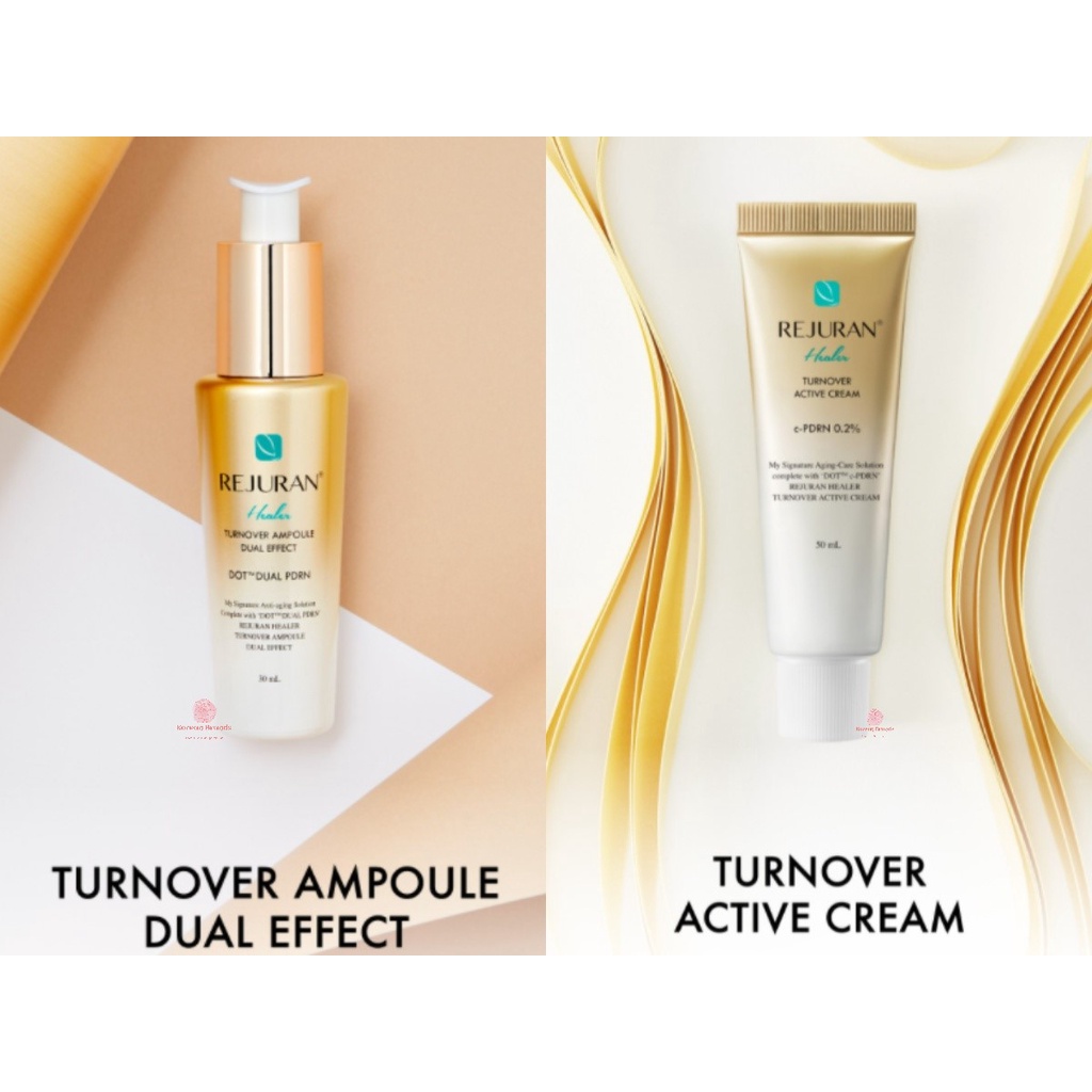 [Ready] REJURAN DOT DUAL PDRN Turnover Ampoule Dual Effect 30ml GOLD Turnover Active Cream 50ml