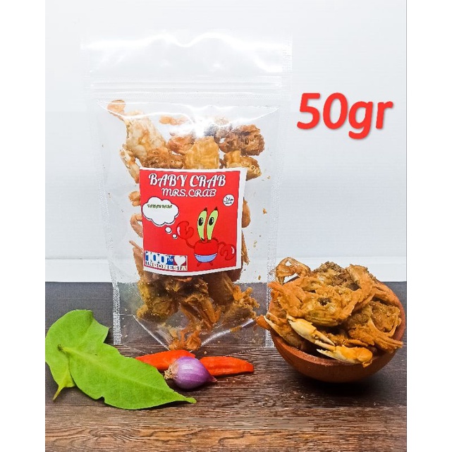 BABY CRAB KRISPY 50GR / KERIPIK RAJUNGAN / KERIPIK KEPITING / SNACK SEAFOOD / MAKANNA SEHAT / HALAL /VIRAL