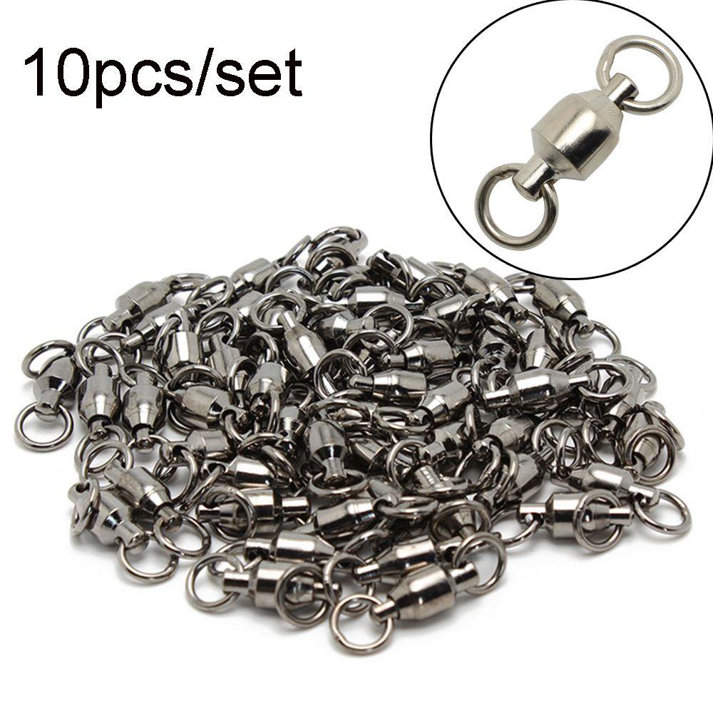 TOP 10pcs Konektor Memancing Rolling Swivel Tahan Lama Ukuran0# Kepada10# Tong Bearing High Quality