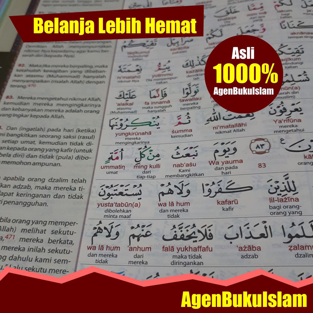Al Quran Tafsir Per Kata Asy Syifa A4  Al Quran Latin Besar  Al Quran Terjemah  100 ORIGINAL