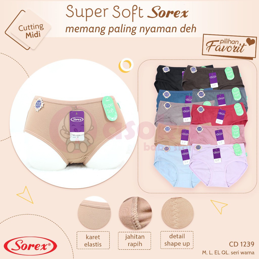 Sorex Cd Celana Dalam Wanita Basic Super Soft 1239 ASOKA