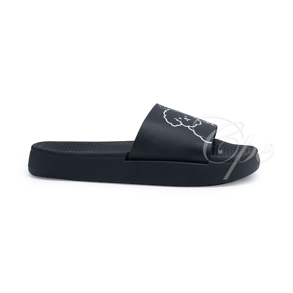 CALL SLPT V CUTIES Sandal Slop Slip On Teplek Wanita Sandal Cewek-Puppy Black