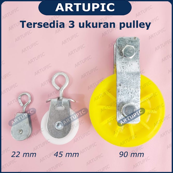 Pulley Puli Puley Kerekan Katrol 7/8 inch 22 mm 7per8 Inch Kapasitas 10 kg untuk nipple kandang