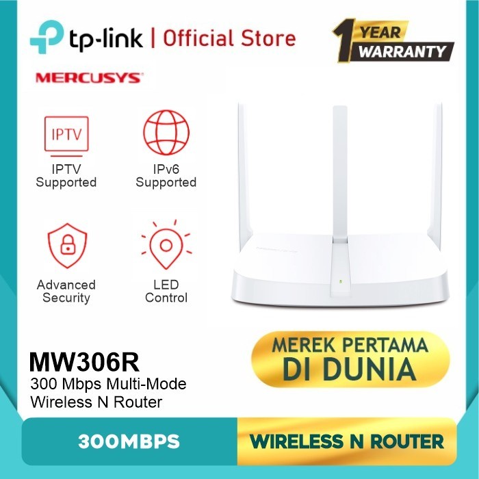 Mercusys MW306R 3 Antenna 300Mbps Wireless N Router