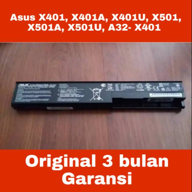 Baterai Laptop Asus X401, X401A, X401U, X501, X501A, X501U, A32- X401 ORIGINAL