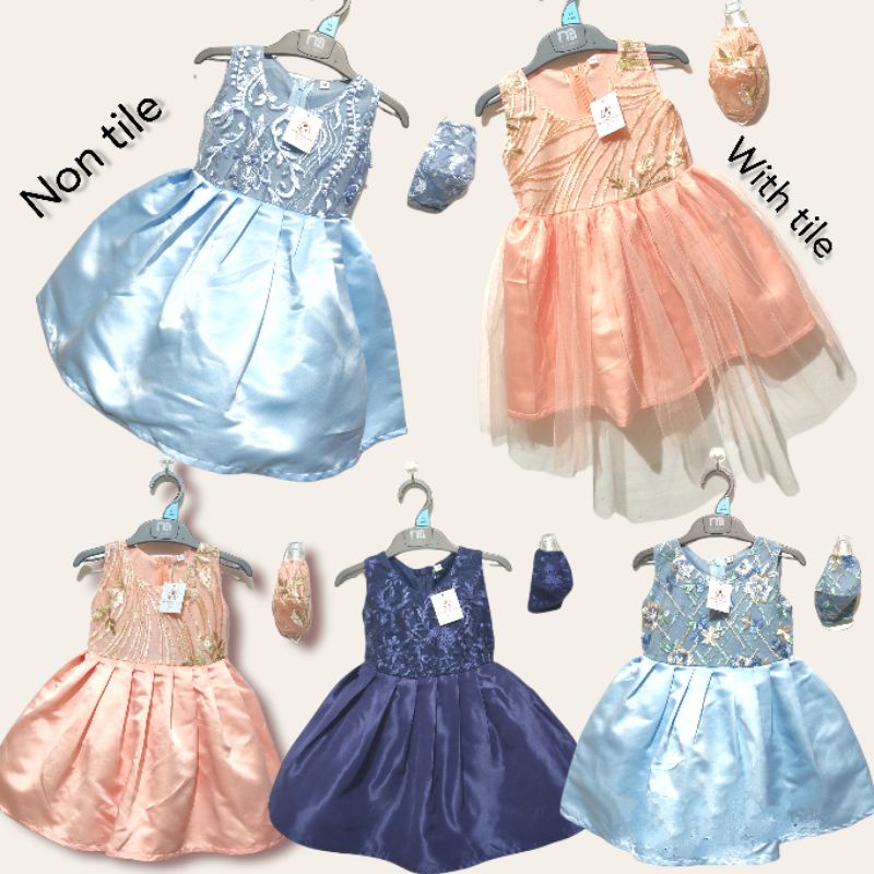 DRESS ANAK DAN BAYI / GAUN ANAK / GAUN BAYI + MASKER