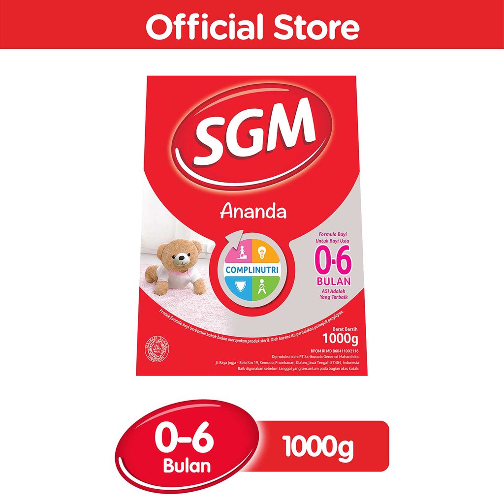 SGM Ananda 0-6 Susu Formula 1000 gr | Shopee Indonesia