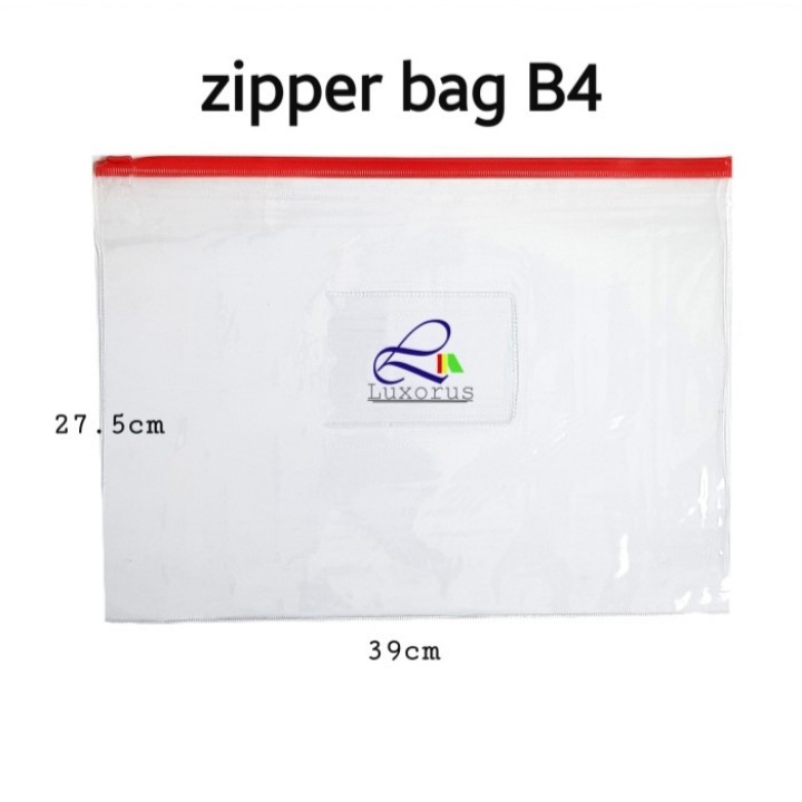 

Map Plastik Transparan Zipper Bag B4
