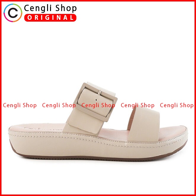 SANDAL SLIDE HUSH PUPPIES WANITA ORIGINAL CASUAL WEDGES KULIT HW40