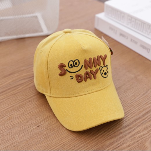 TOPI BASEBALL SUNNY DAY BORDIR - TOPI PET ANAK SMILE BEAR FULLCOLOUR