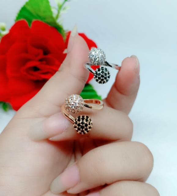 Cincin xuping bulat permata