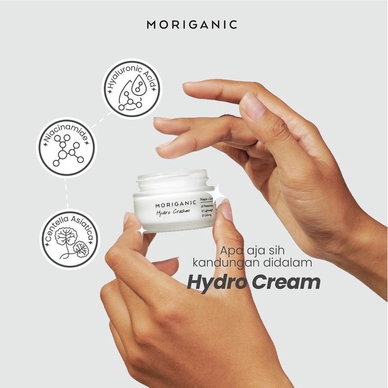 MORIGANIC Hydro Cream Moisturizer 30gr | Niacinamide, Centela Asiatica, and Hyaluronic Acid - Pelembab Wajah