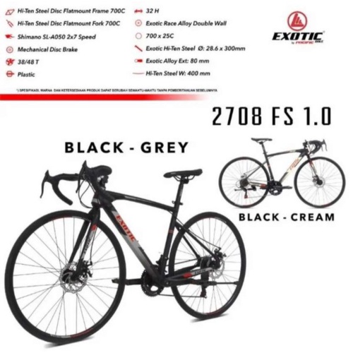 Unik Sepeda Balap Exotic 2708 FS 1.0 Roadbike 700c Murah