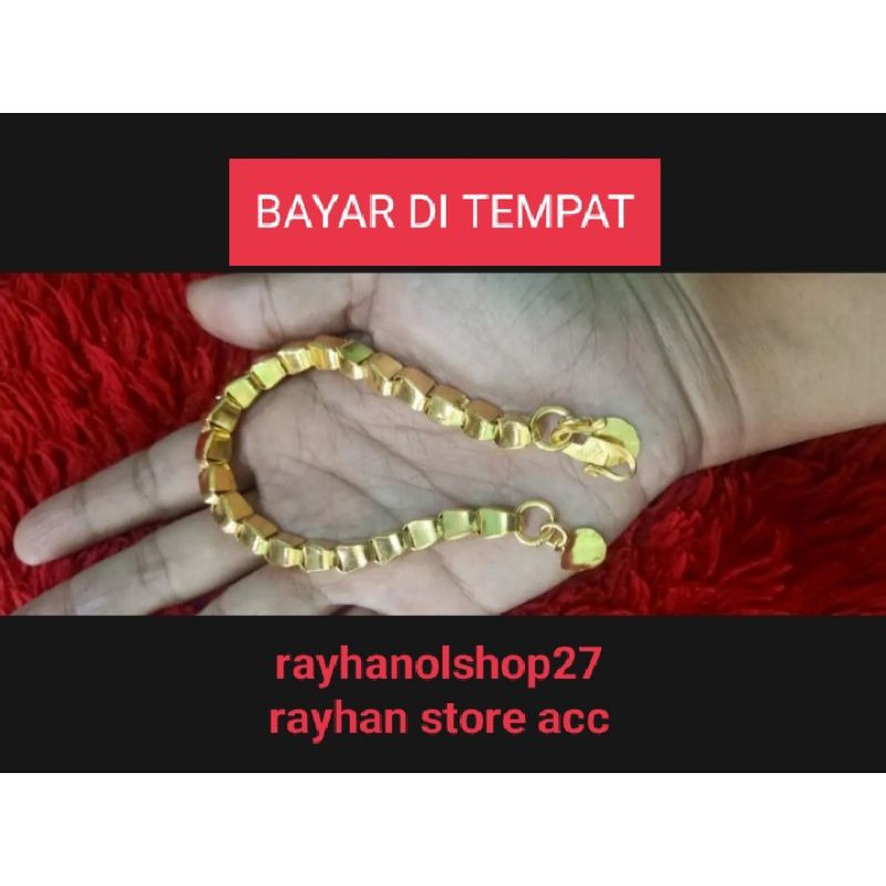 GELANG TANGAN WANITA SEPUHAN EMAS 24 K MEWAH ELEGAN