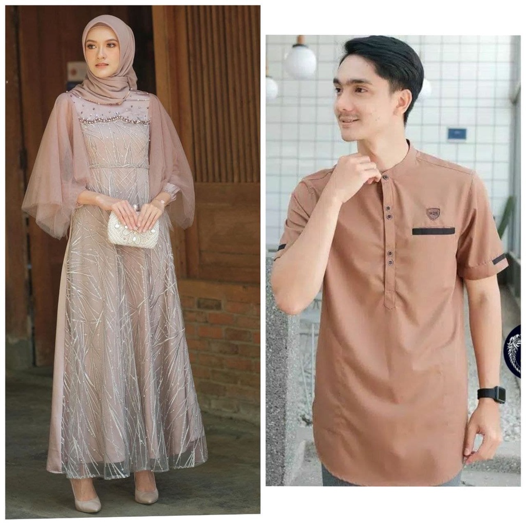 COUPLE GAMIS KOKO LEBARAN 2022 KOKO KURTA TERLARIS AYAH IBU WANITA BRUKAT TERBARU MODERN RAMADHAN LUNA DRESS