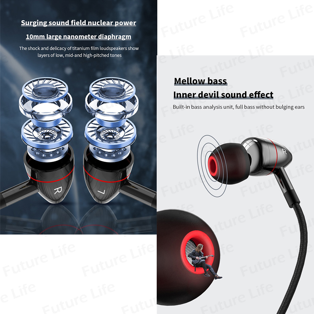 Headset M360 Hifi Stereo Subwoofer Bass Pengurang Kebisingan Bahan Alloy Dengan Mic Hd 3.5mm Tipe C