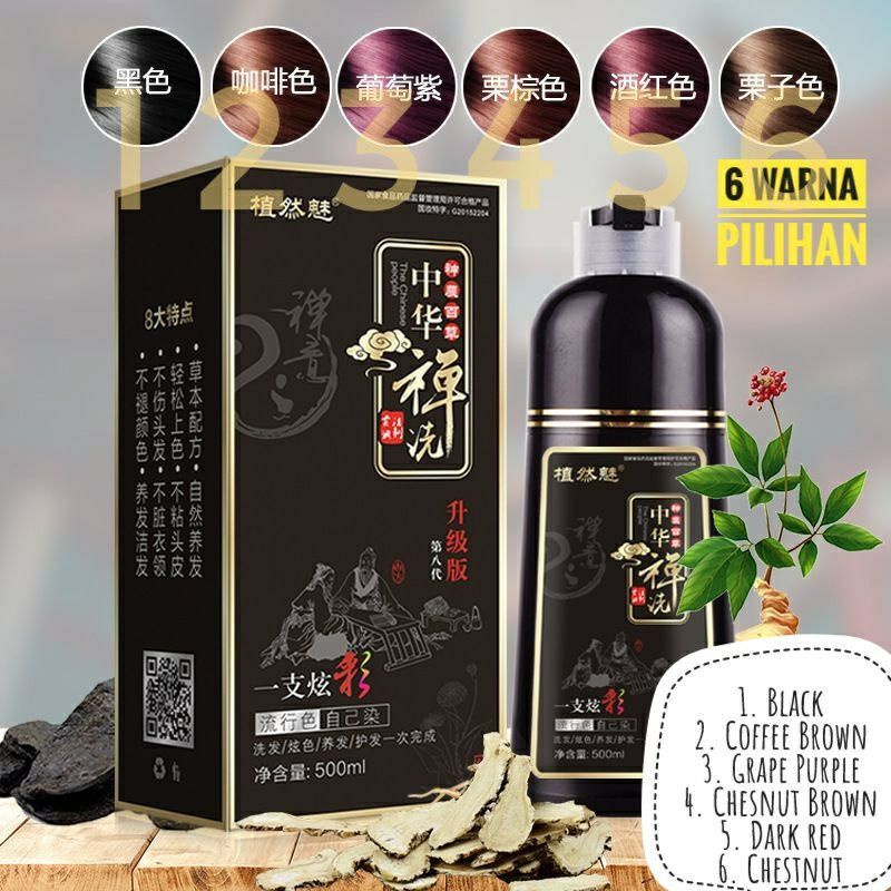 Dewa ZEN Sampo Pewarna Rambut Penutup Uban Herbal Alami 500ml
