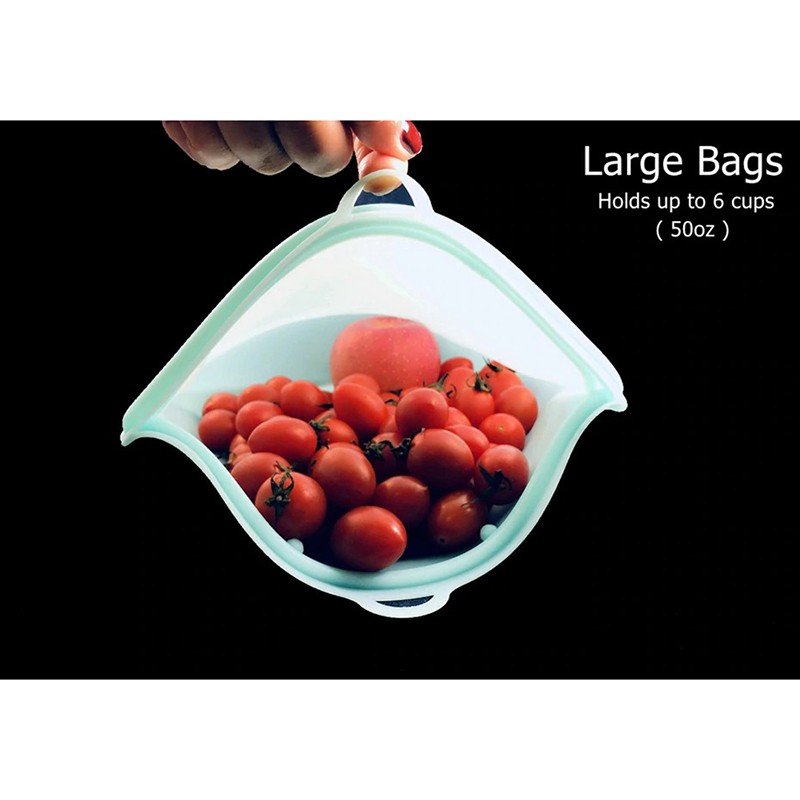 PULISI Kantong Plastik Makanan Silicone Food Bag Reuseable Leakproof / Tempat Makan / Food Bag / Kantong Makanan