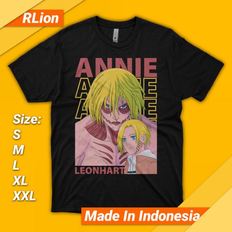 Annie Leonhart T-shirt, kaos anime Attack on Titan, Eren Jaeger, Mikasa Ackerman, Armin arlert, Erwi