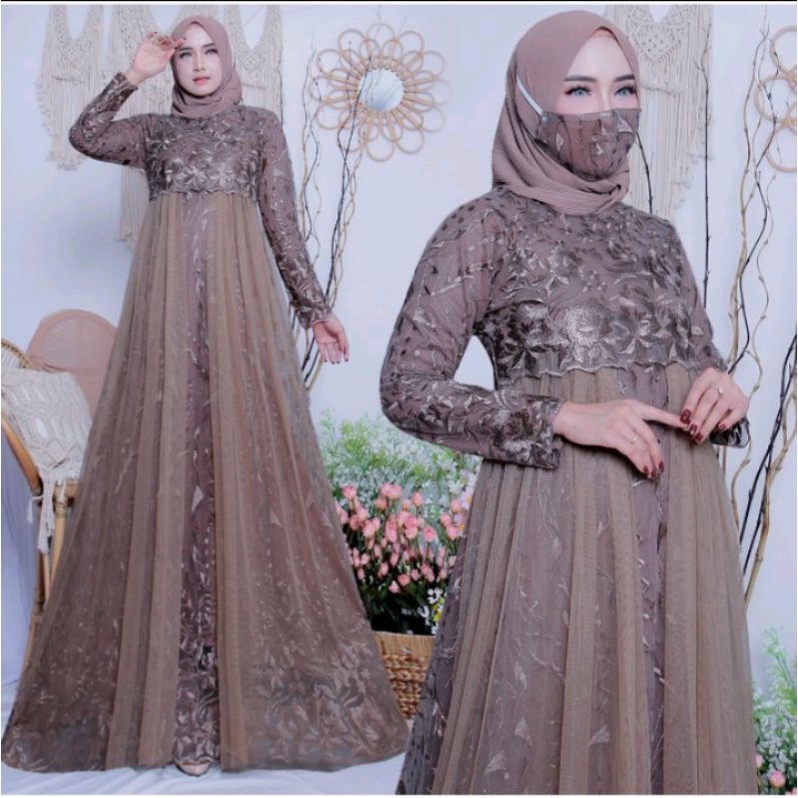 Gamis Tile Maxi Aleena| Gamis Tile | Dress Pesta Mewah| Gamis| Gamis Tile| Gamis Kondangan| Gamis Pesta| Gamis Brokat Mewah| Gamis pengantin| Gamis Wisuda| Gamis Sabrina| Gamis Tutu|