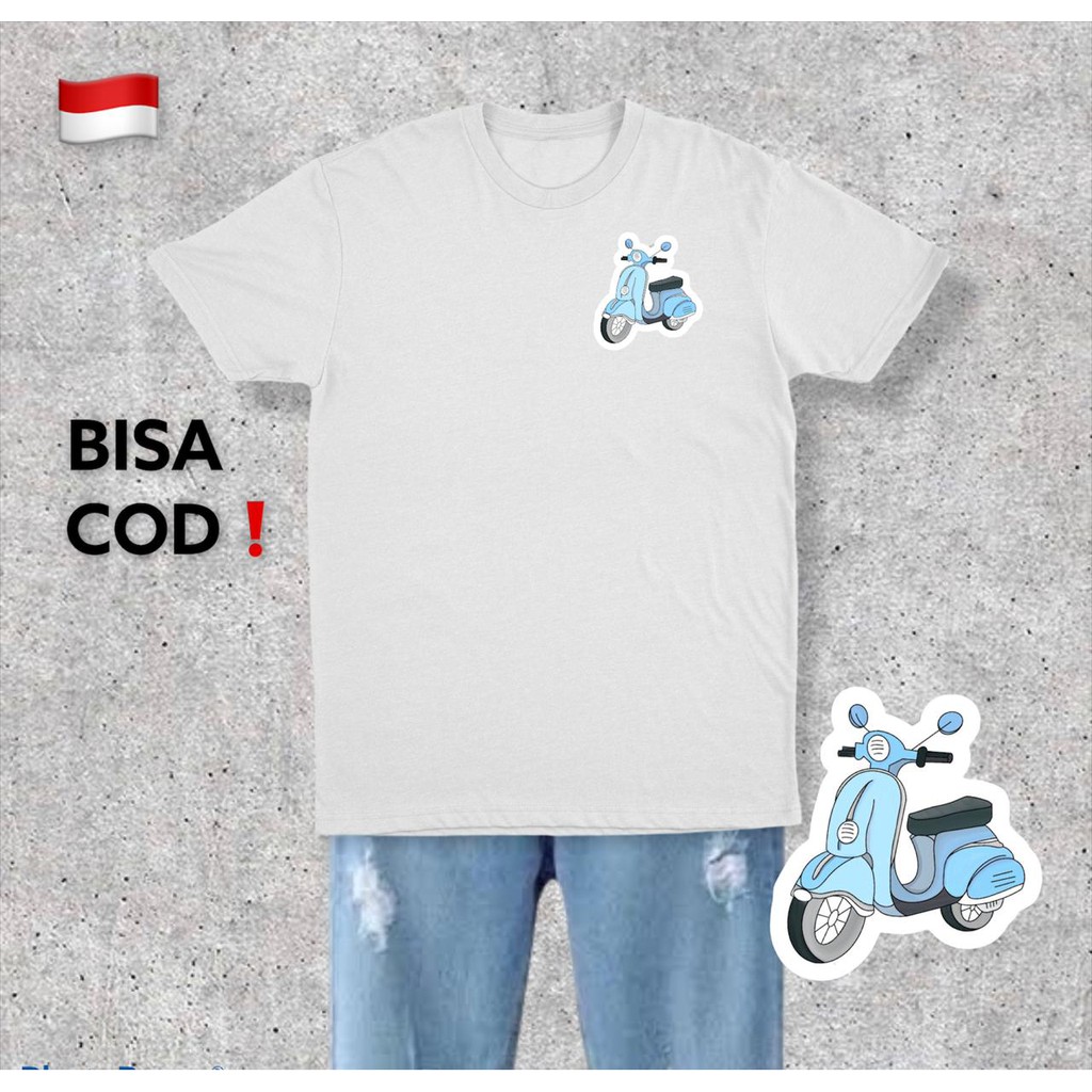 Kaos Baju Motor Vespa Pria Wanita Simple Keren Oversize Jumbo Korean Style Korea