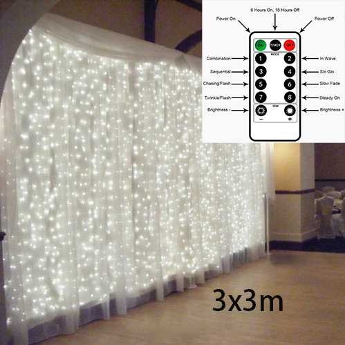 Lampu Hias String USB 300 LED Dekorasi 3x3 Meter Remote Waterproof