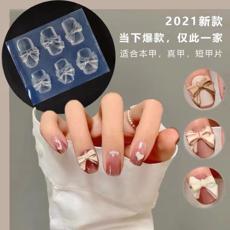 Bow molding pita silicone mold cetakan pita kuku kutek gel bow nailart nail art