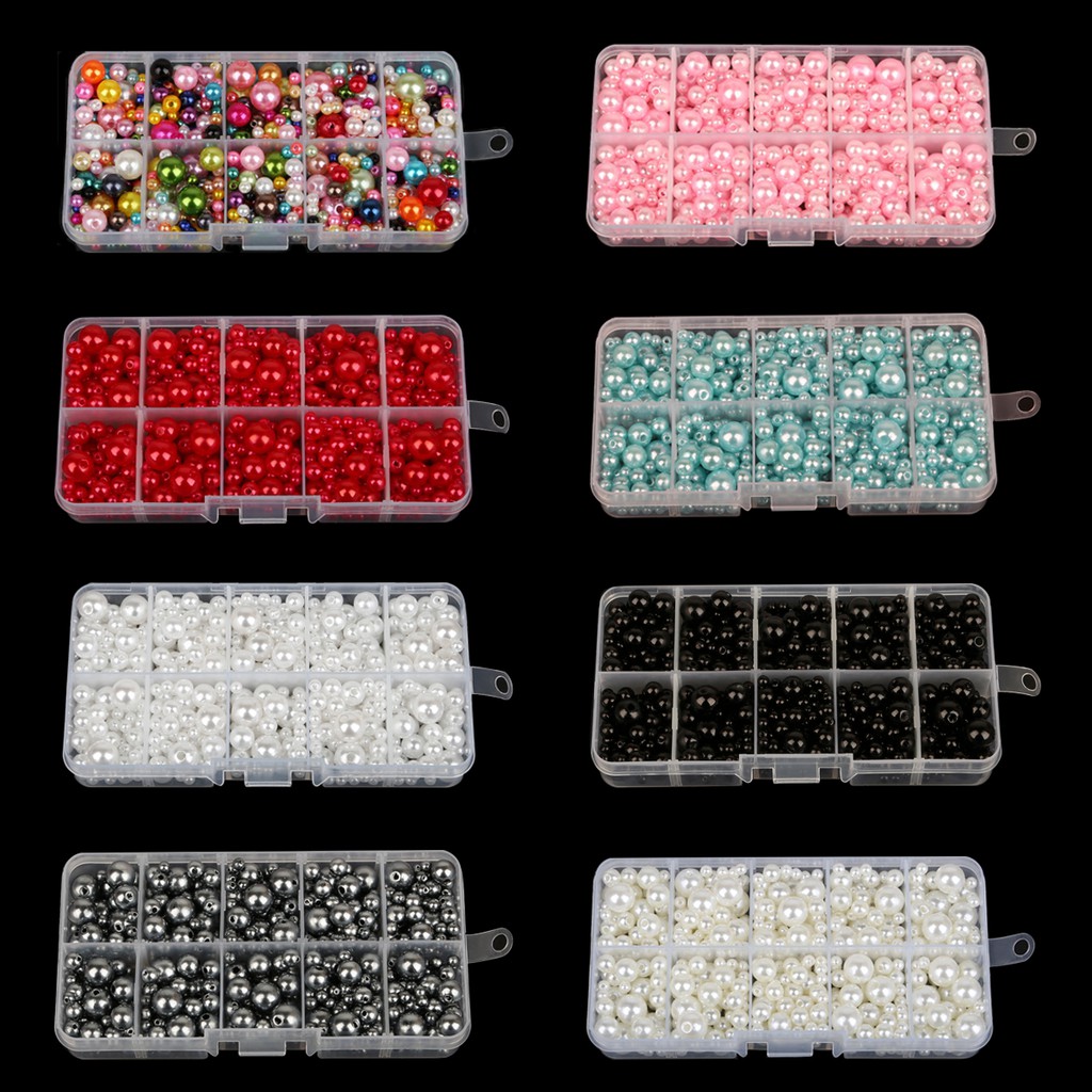 350 Pcs Manik-Manik Mutiara Abs Bulat Ukuran 4-10mm Untuk Membuat Perhiasan Gelang Handmade Diy