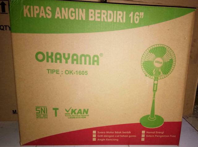 Okayama , 1605 ,  Kipas Angin Berdiri ,  Stand Fan , 16 inchi