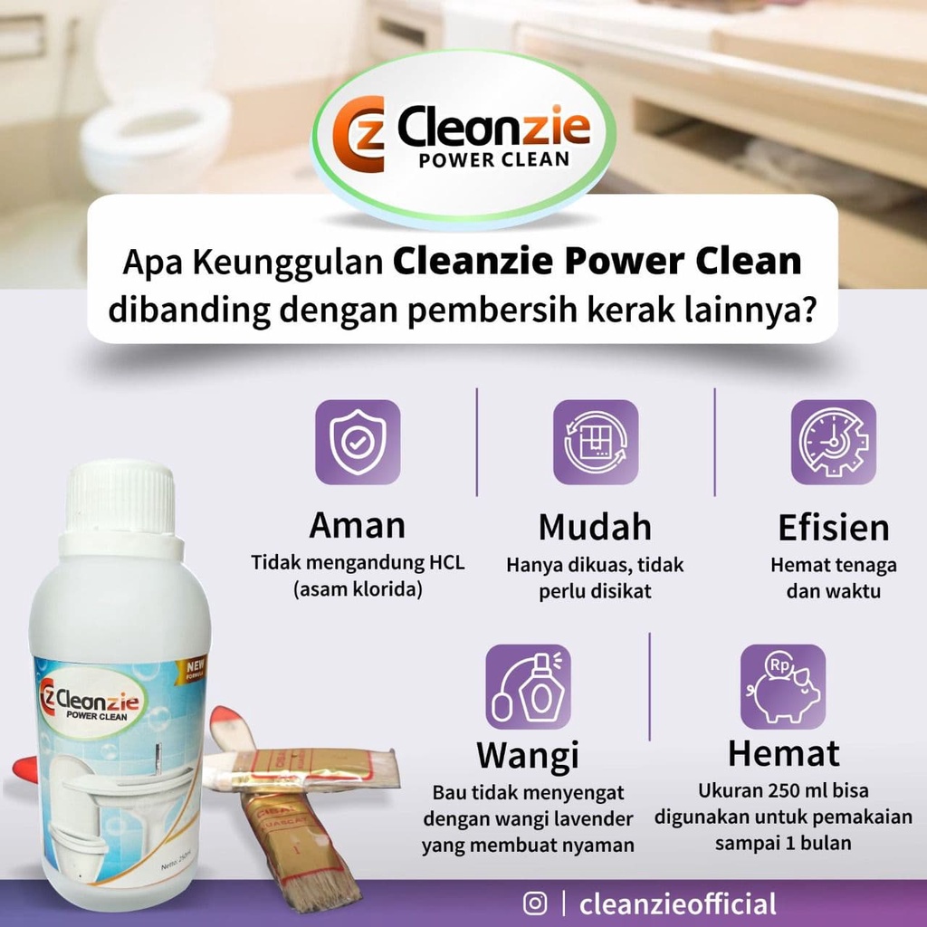 COD Cairan Pembersih Lantai Cleanzie Power Clean Porcelen Cleaner Kamar Mandi Toilet Noda Stainless