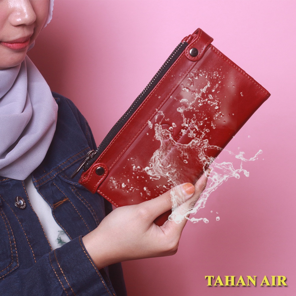 DOMPET KULIT PANJANG DOMPET WANITA EKSKLUSIF FELORA CLUTCH TERLARIS EMBOSS ELEGANT 100% KULIT FELORA WALLET ORIGINAL ALICE LEATHER 14 SLOT KARTU BAHAN KULIT SAPI BERGARANSI