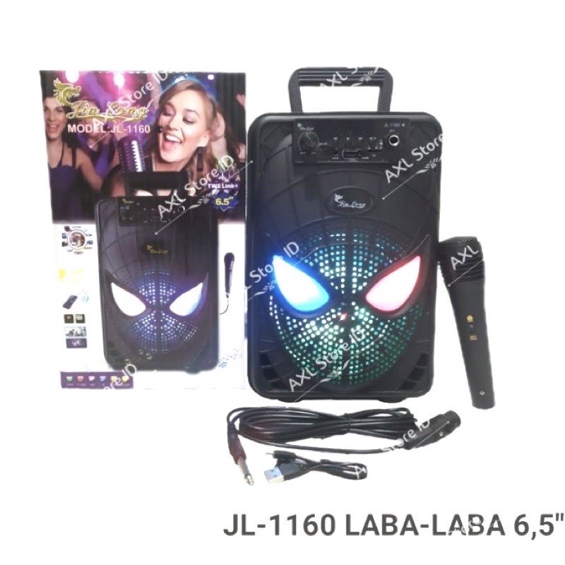 SPEAKER BLUETOOTH PORTABLE JINLONG JL-1160 EXTRA POWER BASS - SPIDER