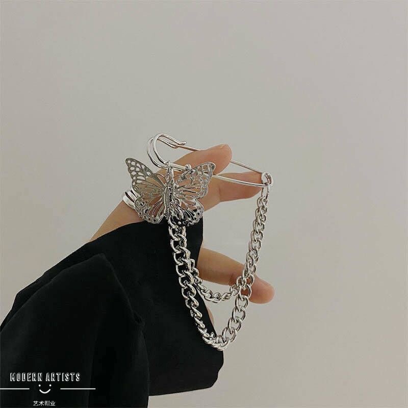 AY(CN) Bros Rantai Bentuk Kupu-Kupu Warna Silver Untuk Wanita