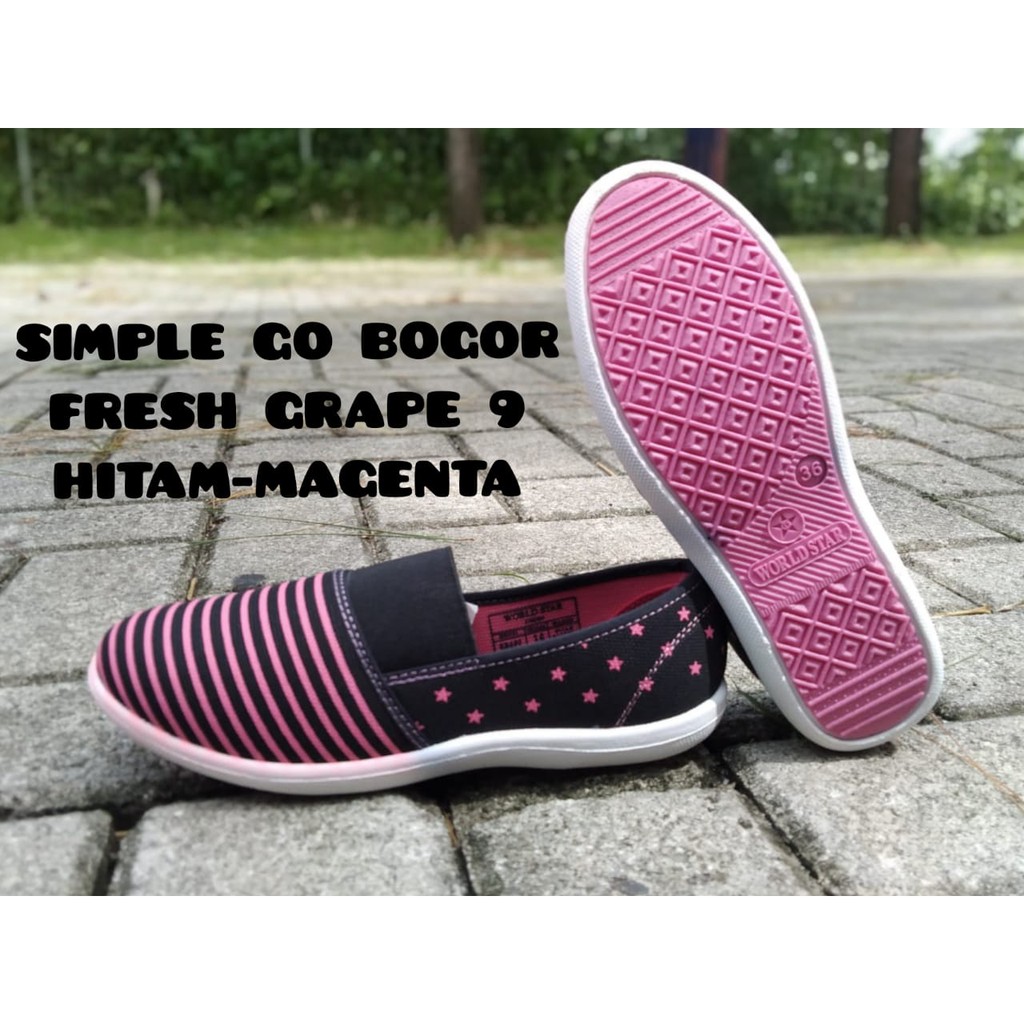 SEPATU WANITA SLIP ON FRESH WORLD STAR UKURAN 36-40