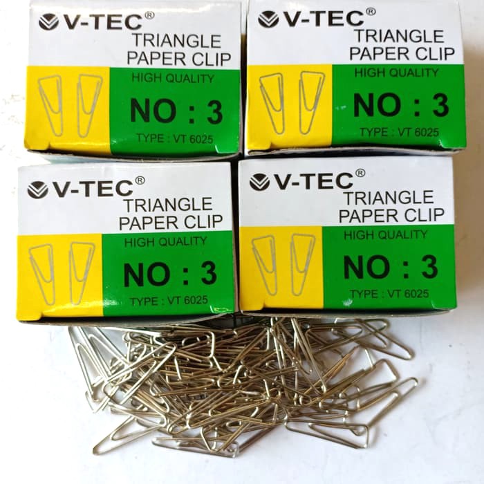 

Trigonal Clip / Paper Clip V-Tec Klip Penjepit Kertas NO 3 V-Tec