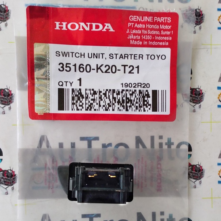 Switch Tombol Starter Beat Vario 125 150 Scoopy Supra 125 FI Asli AHM 35160K20T21