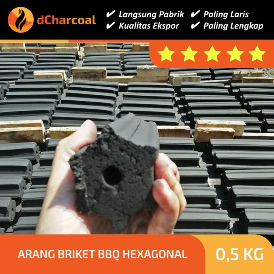 Arang Briket, Kualitas Export / 500 gr Terbaik