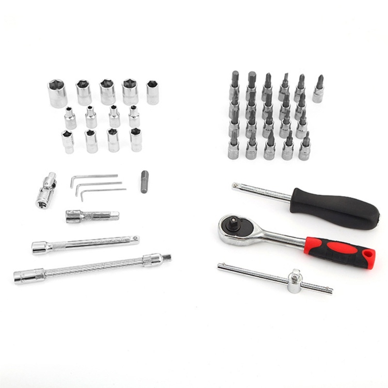 Zzz 46Pcs / Set Kunci Pas Ratchet 1 / 4 &quot;Quick Release