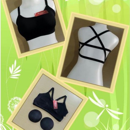 Bralette wanita sexy tali silang bra bh wanita model sport busa tipis sexy back fashion zumba yoga