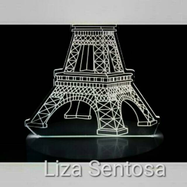 Lampu Tidur 3D LED Desain Menara Eiffel Keren