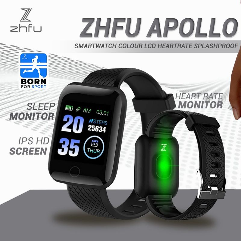 ZHFU APOLLO SMARTWATCH COLOUR LCD HEARTRATE SPLASHPROOF SPORT SMART WATCH