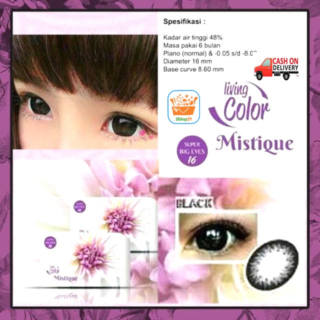 SOFTLENS GREY MISTIQUE LIVING COLOR BIG EYES 16MM GRATIS TEMPAT SOFLEN