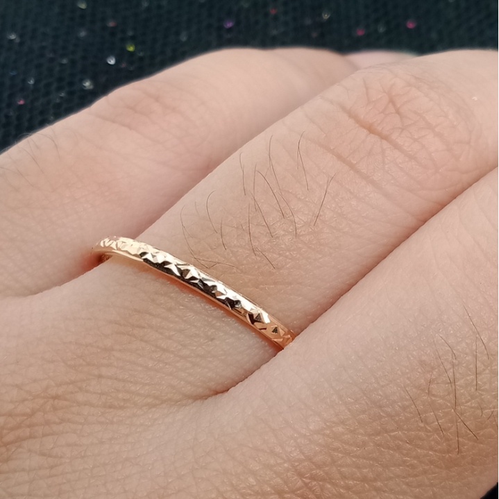 Cincin lidi Emas 17K kadar 750 - model lidi berat 0.5 gram - 1011