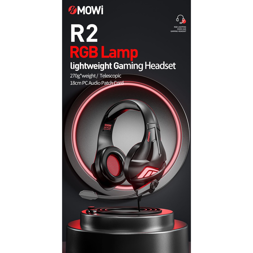 Plextone Mowi R2 Gaming Headset RGB Lighting Long Microphone