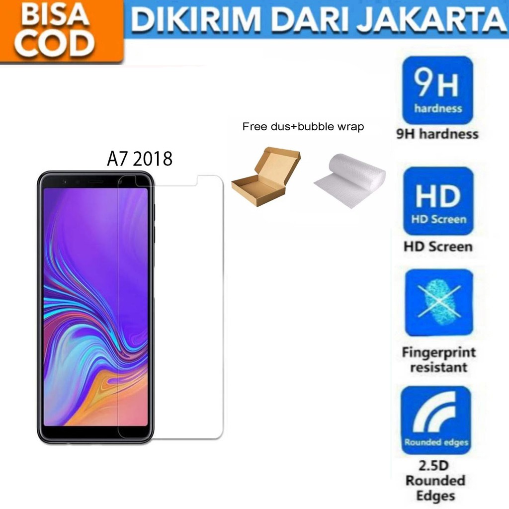 Samsung Galaxy A7 2018 Tempered Glass Screen Protector Anti Gores