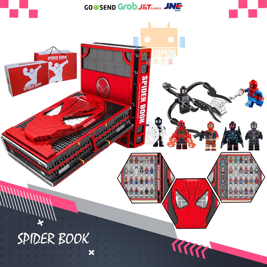 Mainan Lego Block Marvel Avengers Spider-man Book Collection Lego Bricks 52 Minifigure Mainan Murah